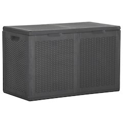 Storage Box Black Polypropylene with rattan look 47.6 gal