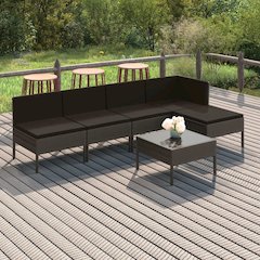 Garden Lounge Set Grey PE rattan Medium Modular