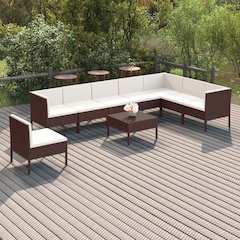 Garden Lounge Set Brown