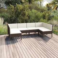 Garden Lounge Set Brown