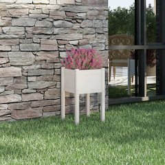 Planter White Solid pinewood Durable Planter Square