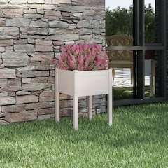 Planter White Solid pinewood Medium Durable Planter Square