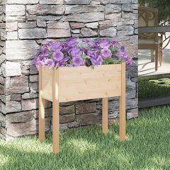 Garden Planter Natural Pine Solid Pine Wood Medium Durable