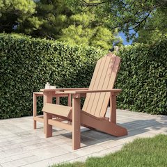 Garden Chair Brown HDPE and Stainless Steel Medium