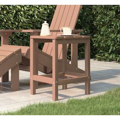 Garden Table Brown HDPE (High Density Polyethylene), Steel