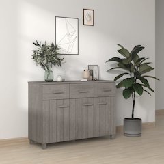 Sideboard Light Grey Solid Pine Wood Medium Sideboard