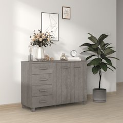Sideboard Light Grey Solid pinewood, MDF Medium Sideboard