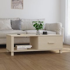 Coffee Table Honey brown Solid pinewood, MDF 39.4 x 21.7 x 13.8 in