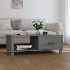 Coffee Table Dark Grey Solid pinewood, MDF 39.4 x 21.7 x 13.8 in