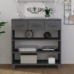 Console Table Dark Grey Solid Pinewood, MDF Standard