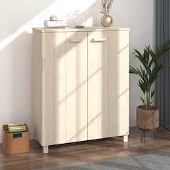 Shoe Cabinet Honey brown Solid pine wood, MDF 33.5x15.7x42.5 in
