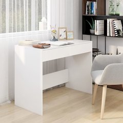 Desk White Engineered wood Standard Computer Desk Rectangular