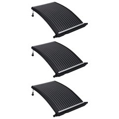 Solar Pool Heating Panel Set of 3 Black HDPE Standard