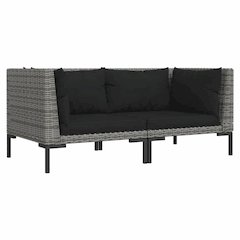 Garden Sofa Dark Grey, Black