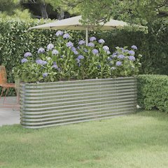Garden Raised Bed Silver Powder-coated steel Large Durable