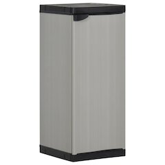 Garden Storage Cabinet Grey and Black PVC and Polypropylene Compact