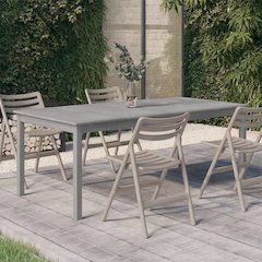 Garden Table Grey Solid acacia wood Large Durable Garden Table