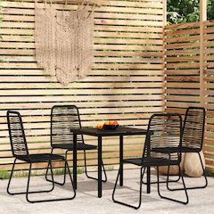Garden Dining Set Black Powder-coated steel Standard