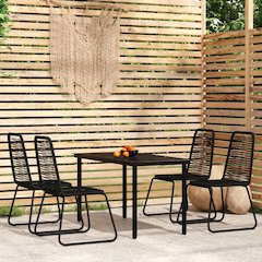 Garden Dining Set Black