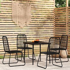 Garden Dining Set Black