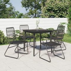 Garden Dining Set Black