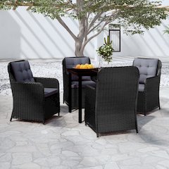 Garden Dining Set Black
