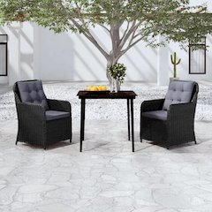 Garden Dining Set Black
