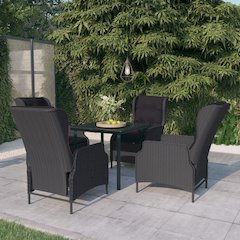 Garden Dining Set Dark Grey, Black