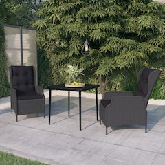 Garden Dining Set Dark Grey Powder-Coated Steel Compact