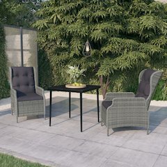 Garden Dining Set Light Grey Powder-coated steel