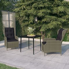 Garden Dining Set Brown, Black