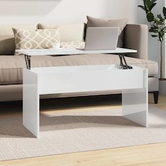 Coffee Table High gloss white Engineered wood Medium