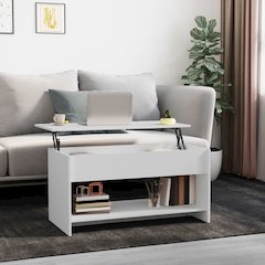 Coffee Table White Engineered Wood Medium Coffee Table