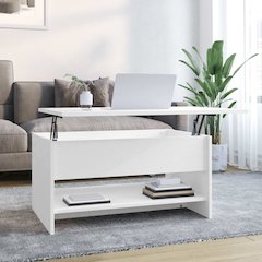 Coffee Table White Engineered wood Moderate Adjustable Armrests
