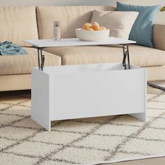 Coffee Table White Engineered wood Medium