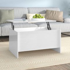 Coffee Table High gloss white Engineered wood 31.5 x 21.9 x 16.3 in