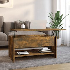Coffee Table Smoked Oak Engineered Wood 31.5 x 19.7 x 15.7 in