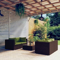 Garden Lounge Set Brown