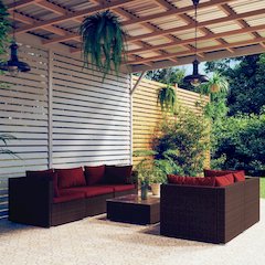 Garden Lounge Set Brown