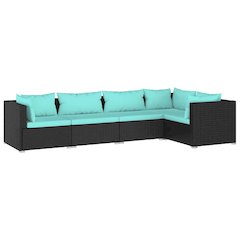 Garden Lounge Set Black