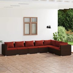 Garden Lounge Set Brown