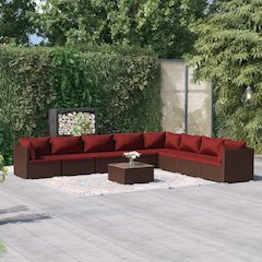 Garden Lounge Set Brown