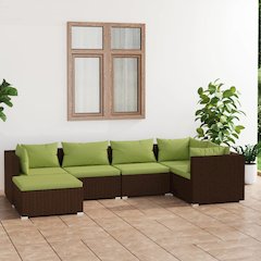 Garden Lounge Set Brown, Green