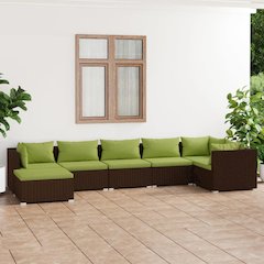 Garden Lounge Set Brown, Green