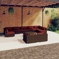 Garden Lounge Set Brown, Cinnamon Red