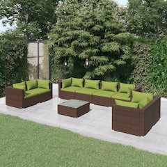 Garden Lounge Set Brown