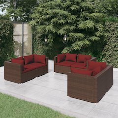 Garden Lounge Set Brown