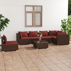 Garden Lounge Set Brown