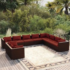 Garden Lounge Set Brown
