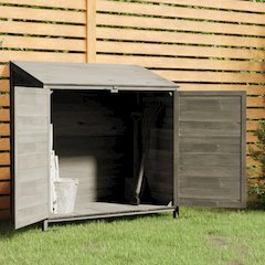 Garden Shed Anthracite Solid fir wood Medium Garden Shed